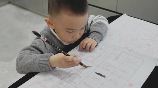 4K书法毛笔字练习小孩子写字
