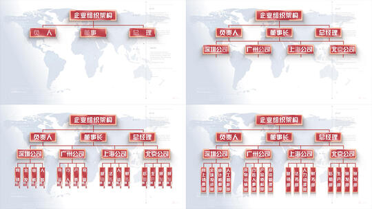 简介红色企业组织架构图AE模板高清AE视频素材下载