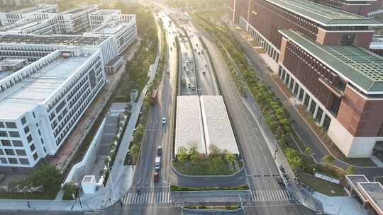 广东省深圳市光明区中山大学公常路道路航拍