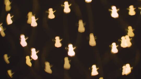 雪人形状的圣诞灯背景视频素材模板下载