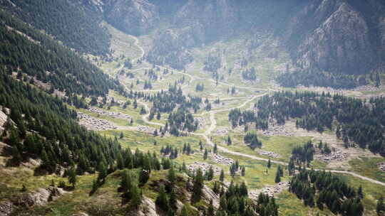 一条蜿蜒的山路，周围环绕着令人惊叹的风景