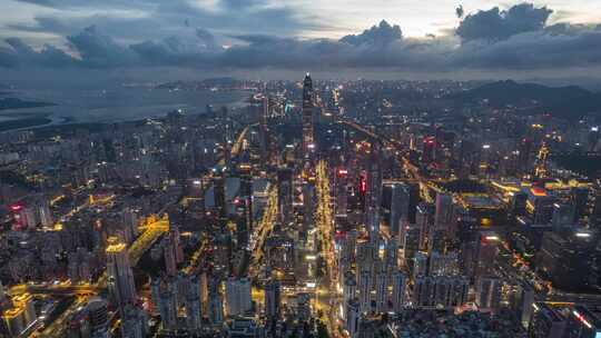 深圳福田CBD航拍夜景