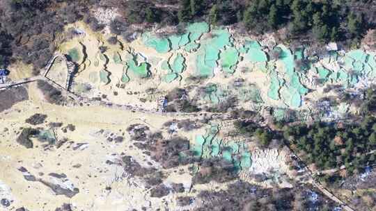 4k航拍四川甘孜黄龙景区