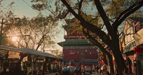 秋天的北京鼓楼 北京人文