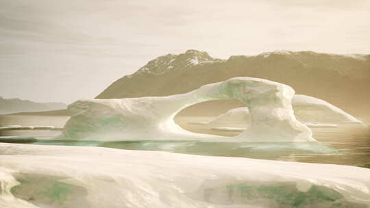 漂浮在水体顶部的大冰山