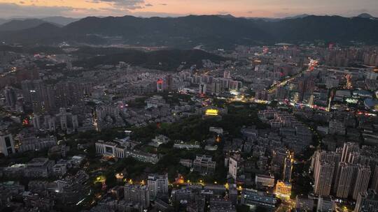 航拍福建福州鼓楼区镇海楼屏山公园