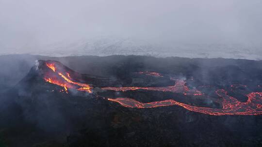 火山熔岩航拍