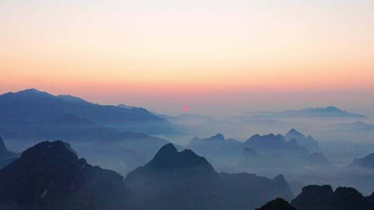 乡村振兴 中国山水 绝美日出美丽乡村航拍