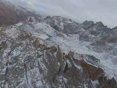 fpv穿越机航拍莲宝叶则雪景冬季川西阿坝