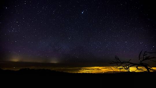 夜晚银河星系的特写镜头