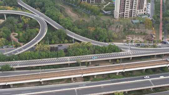 天津城市街道立交高架交通行驶路况