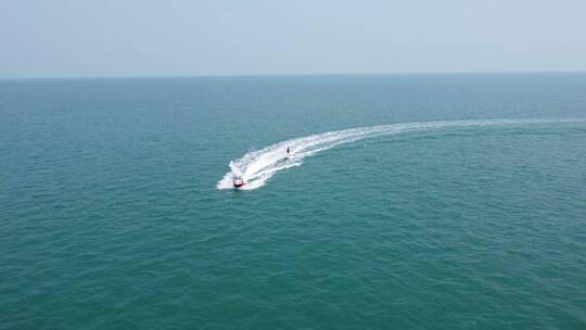 无人机拍摄 游艇 摩托艇 海上冲浪  滑板