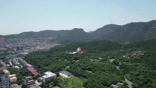 航拍山东济南千佛山风景区