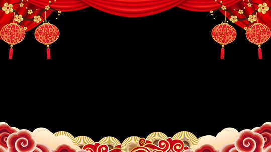 新春晚会年会节日结婚祝寿视频边框49视频素材模板下载