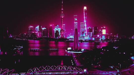上海天际线赛博夜景
