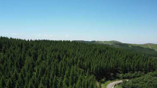 航拍内蒙古呼和浩特敕勒川高山草原夏季风光