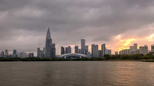 大气深圳日落延时视频