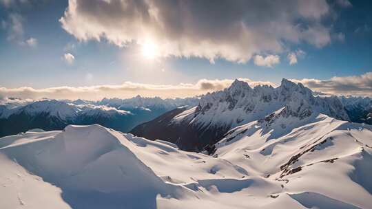 雪山全景自然风光