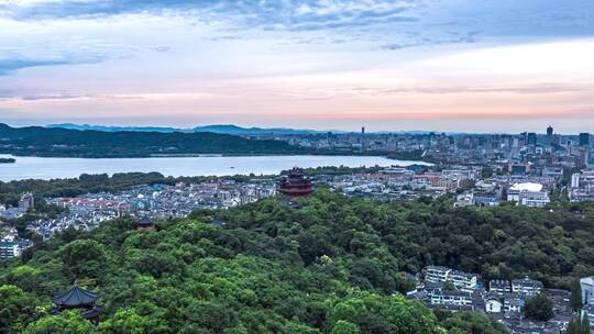 杭州西湖全景城隍阁日转夜延时