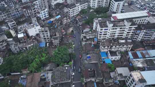 海口骑楼老街航拍视频素材模板下载