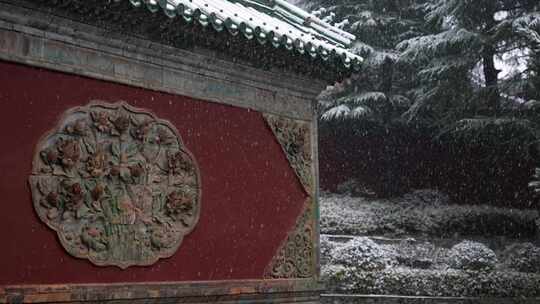 湖北武当山紫霄宫雪中航拍