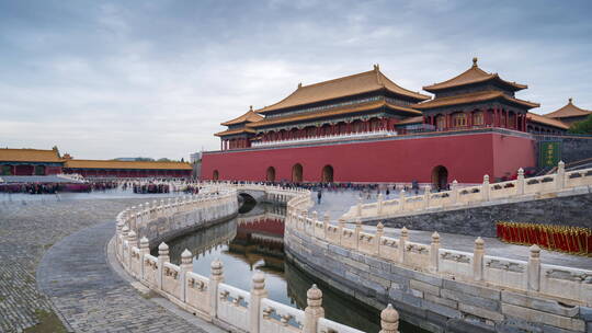 北京紫禁城太和殿延时镜头