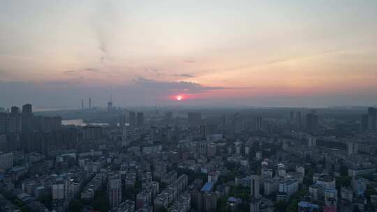 江西九江日出九江大景航拍