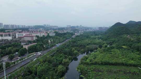 航拍贵阳市花溪区