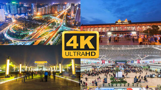 西安城市延时摄影高清在线视频素材下载