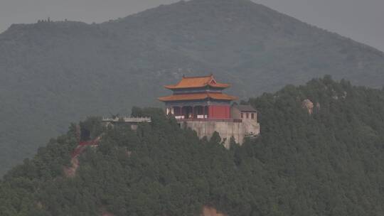 洛阳莲花公园灵山寺建筑航拍