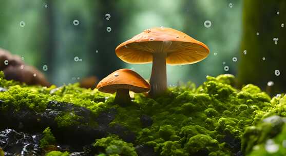 森林里的蘑菇苔藓