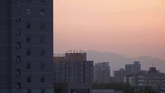 城市夕阳落日