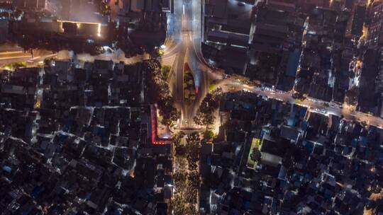 广州_海珠桥_海珠广场夜景航拍延时4K视频素材模板下载