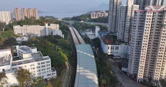 香港大埔墟东铁线航拍