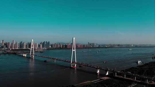 武汉白沙洲大桥航拍延时摄影视频素材模板下载