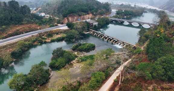 广西河池巴马盘阳河风景区航拍0807