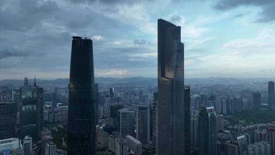 广州珠江新城地标建筑航拍视频素材模板下载