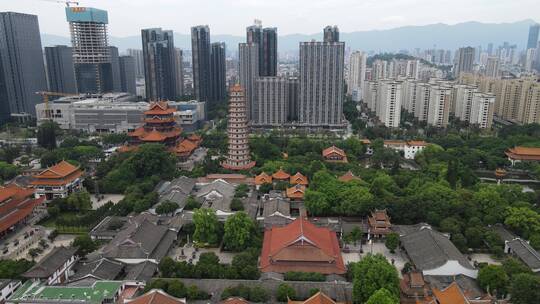 福建福州西禅古寺航拍