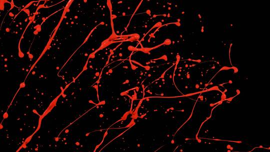红色液体颜料泼洒下落飞溅