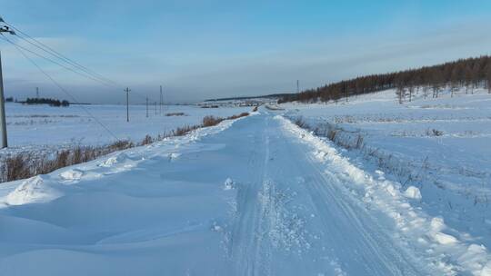 冬季山区冰雪道路山路雪路
