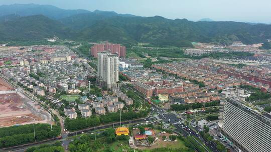 浙江义乌江东城市风景航拍