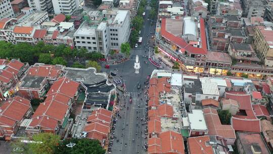 泉州航拍西街东西塔市区开元寺风景名胜古迹