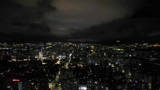 浙江温州城市夜景灯光航拍