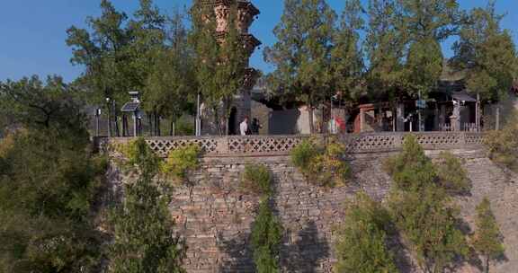 山西长治浊漳河谷原起寺青龙宝塔航拍