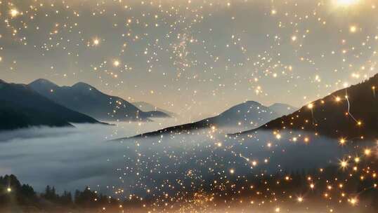 山间云雾粒子光效背景