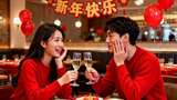 新年情侣温馨浪漫家庭家人春节人物高清在线视频素材下载