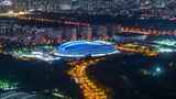 北京冬奥速滑馆夜景高清在线视频素材下载