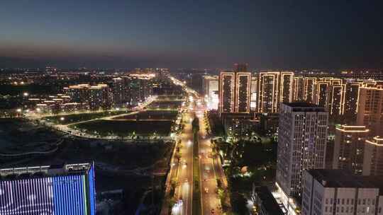 杭州钱塘区大江东江海之城智慧谷夜景