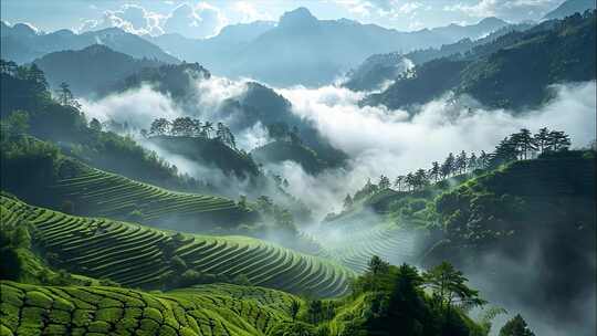 茶园茶场茶厂茶叶茶山春茶红茶绿茶采茶摘茶