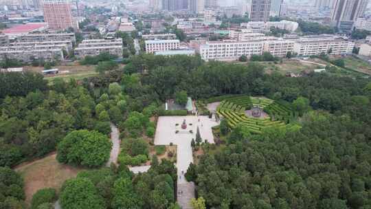 航拍南阳城市风光旅游景区